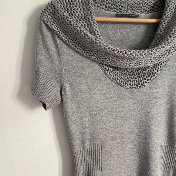 Vintage Smart Set Cowl Neck Knit Tunic Top Short Sleeve - Picture 5 of 10